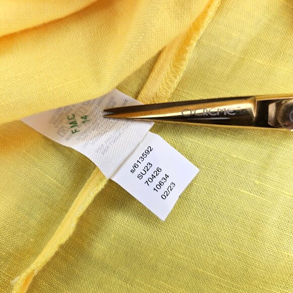 Loft Linen Viscose Blend Smocked Waist Tiered Cami Tank Mini Sun Dress, S - Picture 8 of 8